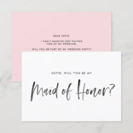 Penseel met roze zal je zijn als mijn vriend van e kaart