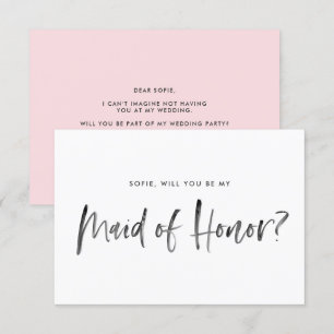 Penseel met roze zal je zijn als mijn vriend van e kaart