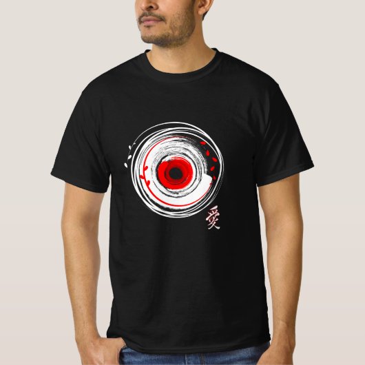Penseel met vinylrecord Retrograge T-Shirt (Voorkant)