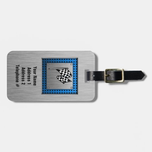 Penseel metaal kijkt Raceflak Bagagelabel (Voorkant horizontaal)