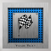 Penseel metaal kijkt Raceflak Poster (Voorkant)