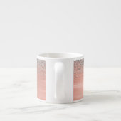 Penseel metalen Roos Gold Silver Glitter Monogram Espresso Kop (Achterkant)