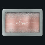 Penseel metalen Roos Gold Silver Glitter Monogram Gesp<br><div class="desc">Roos Gold - Blush roze en Silver Faux Folie Metallic Sparkle Glitter Brushed Metal Monogram Name Belt Buckle. Dit maakt het perfecte afstuderen, zoete 16 16, 18, 21, 30, 40, 50, 60, 70, 80, 90, 100 jaar, bruiloft, vrijgezellenfeest, verjaardagsfeest, baby shower of bachelorette cadeau voor iemand die van glam luxe...</div>