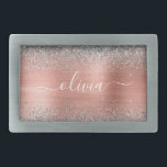 Penseel metalen Roos Gold Silver Glitter Monogram Gesp<br><div class="desc">Roos Gold - Blush roze en Silver Faux Folie Metallic Sparkle Glitter Brushed Metal Monogram Name Belt Buckle. Dit maakt het perfecte afstuderen, zoete 16 16, 18, 21, 30, 40, 50, 60, 70, 80, 90, 100 jaar, bruiloft, vrijgezellenfeest, verjaardagsfeest, baby shower of bachelorette cadeau voor iemand die van glam luxe...</div>