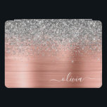 Penseel metalen Roos Gold Silver Glitter Monogram iPad Pro Cover<br><div class="desc">Roos Gold - Blush roze en Silver Faux Folie Metallic Sparkle Glitter Brushed Metal Monogram Name Laptop Hoesje. Dit maakt de perfecte liefhebbende 16 verjaardag,  bruiloft,  vrijgezellenfeest,  verjaardagsdag,  baby shower of vrijgezellenfeest voor iemand die van luxe glam en stijl houdt.</div>