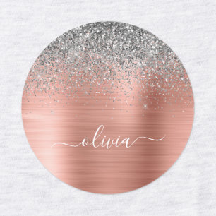 Penseel metalen Roos Gold Silver Glitter Monogram Labels
