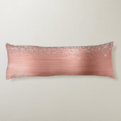 Penseel metalen Roos Gold Silver Glitter Monogram Lichaamskussen (Achterkant)