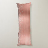 Penseel metalen Roos Gold Silver Glitter Monogram Lichaamskussen (Achterkant (Verticaal))