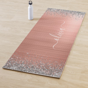 Penseel metalen Roos Gold Silver Glitter Monogram Yogamat