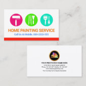 Penseel neonkleuren van gereedschap tekenen visitekaartje (Voorkant / Achterkant)