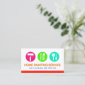 Penseel neonkleuren van gereedschap tekenen visitekaartje (Staand voorkant)