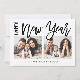 Penseel nieuwjaars vakantie collage 2 fotokaart feestdagenkaart