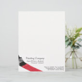 Penseel rood schilderen - Letterkop Briefhoofd Sjabloon (Staand voorkant)