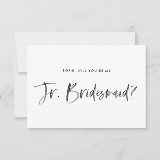 Penseel roze laat je mijn Jr Bridesmaid zijn Kaart (Voorkant)