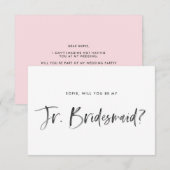 Penseel roze laat je mijn Jr Bridesmaid zijn Kaart (Voorkant / Achterkant)