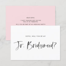 Penseel roze laat je mijn Jr Bridesmaid zijn