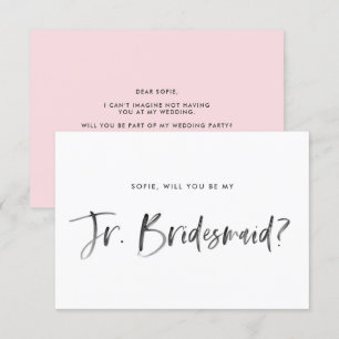 Penseel roze laat je mijn Jr Bridesmaid zijn Kaart