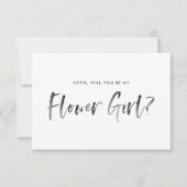 Penseel roze zal je mijn Bloemenmeisje zijn Kaart (Voorkant)