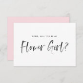 Penseel roze zal je mijn Bloemenmeisje zijn Kaart (Voorkant / Achterkant)