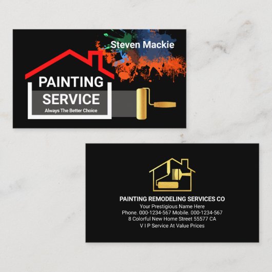 Penseel Schilderen Home Painter Services Visitekaartje (Voorkant / Achterkant)