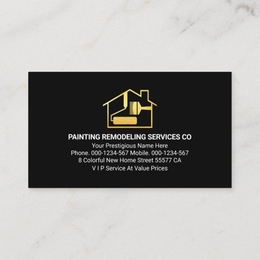 Penseel Schilderen Home Painter Services Visitekaartje (Achterkant)