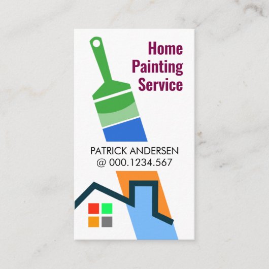 Penseel schilderen Home Painter Visitekaartje (Voorkant)