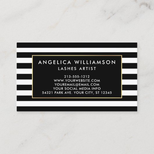 Penseel Script-as Striped Burgundy Floral Visitekaartje (Achterkant)