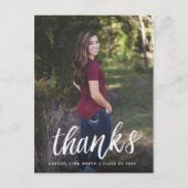 Penseel Script Bedankt Briefkaart / Wit (Voorkant)