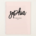 Penseel Script Calligraphy Girly Blush Pink Planne Planner<br><div class="desc">Minimalistische functies in het moderne handschrift.</div>