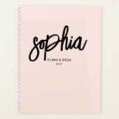 Penseel Script Calligraphy Girly Blush Pink Planne Planner (Voorkant)