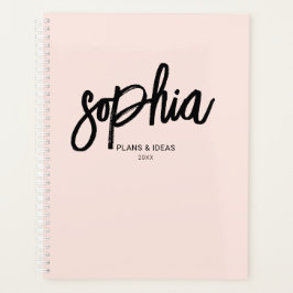 Penseel Script Calligraphy Girly Blush Pink Planne Planner