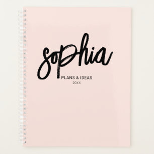 Penseel Script Calligraphy Girly Blush Pink Planne Planner