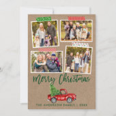 Penseel Script Craft Tape-kerstboomwagen Feestdagenkaart (Voorkant)