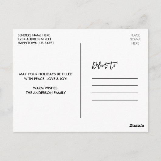 Penseel Script Craft Tape Merry-kerstkraft Briefkaart (Achterkant)