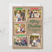 Penseel Script Craft Tape Merry-kerstkraft Feestdagenkaart (Voorkant)