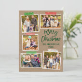 Penseel Script Craft Tape Merry-kerstkraft Feestdagenkaart (Staand voorkant)