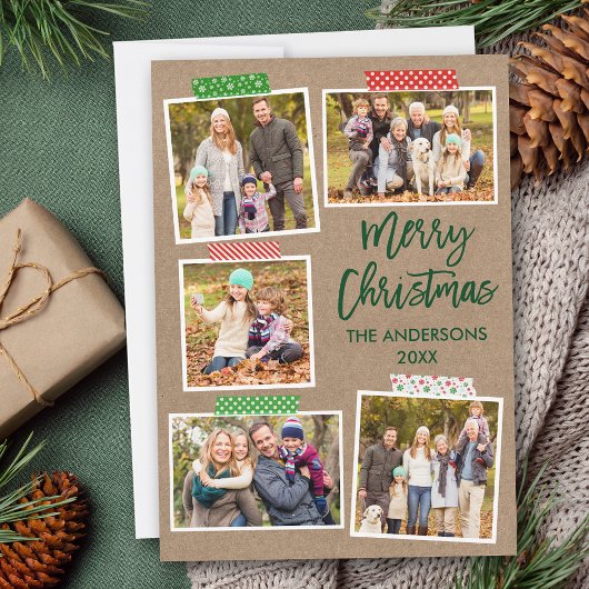 Penseel Script Craft Tape Merry-kerstkraft Feestdagenkaart