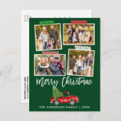 Penseel Script Craft Tape met kerstrood handje Briefkaart (Voorkant / Achterkant)