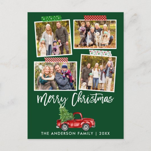 Penseel Script Craft Tape met kerstrood handje Briefkaart (Voorkant)