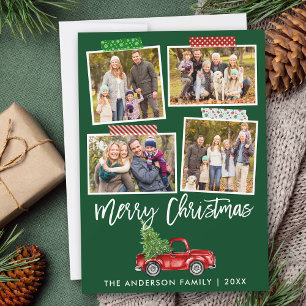 Penseel Script Craft Tape met kerstrood handje Feestdagenkaart