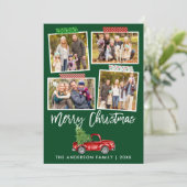 Penseel Script Craft Tape met kerstrood handje Feestdagenkaart (Staand voorkant)