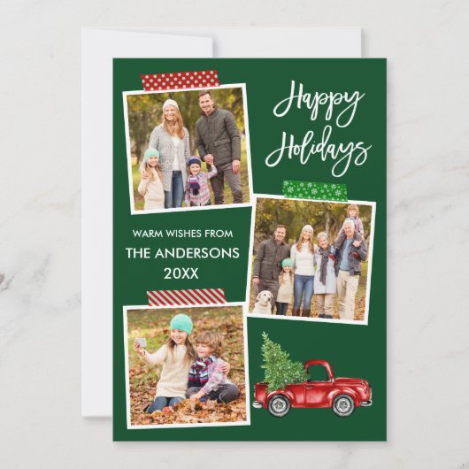 Penseel Script Craft Tape  Red Truck Feestdagenkaart (Voorkant)