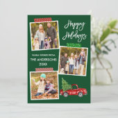 Penseel Script Craft Tape  Red Truck Feestdagenkaart (Staand voorkant)