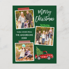 Penseel Script Craft Tape Red Truck Kerstmis Briefkaart