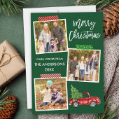 Penseel Script Craft Tape Red Truck Kerstmis Feestdagenkaart