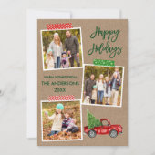 Penseel Script Craft Tape Red Truck Kraft Feestdagenkaart (Voorkant)