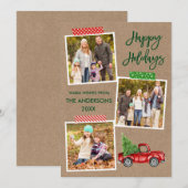 Penseel Script Craft Tape  Red Truck Kraft Feestdagenkaart (Voorkant / Achterkant)