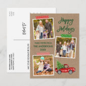 Penseel Script Craft Tape Red Truck Kraft Holiday Briefkaart (Voorkant / Achterkant)