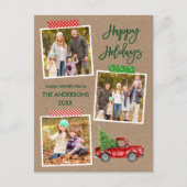 Penseel Script Craft Tape Red Truck Kraft Holiday Briefkaart (Voorkant)