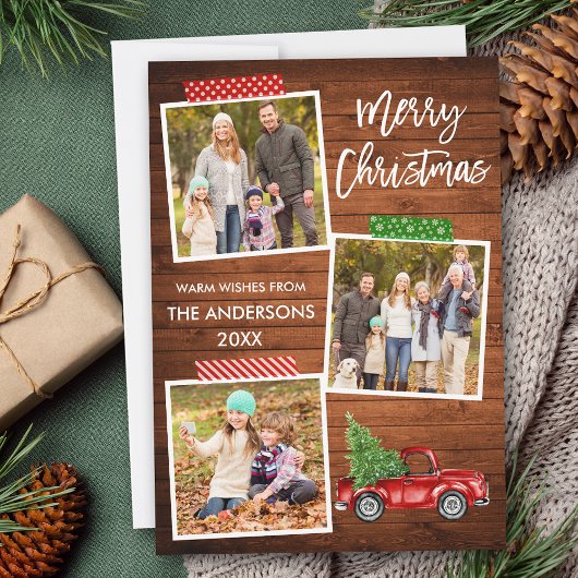 Penseel Script Craft Tape Wood met kerstmis Feestdagenkaart